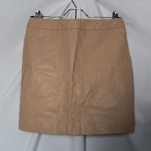 NWT Cream Forever 21 Faux Leather Skirt